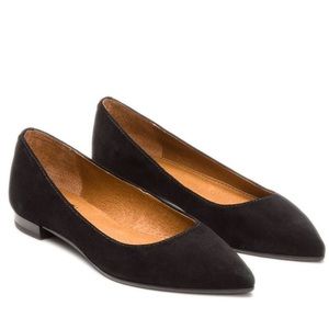 Frye Black Suede Pointed Flats